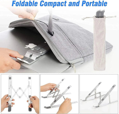 Premium Laptop Stand Multi-Angle Height Adjustable, Anti-Slip, Foldable