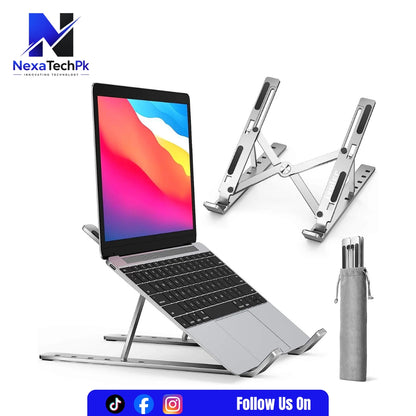 Premium Laptop Stand Multi-Angle Height Adjustable, Anti-Slip, Foldable